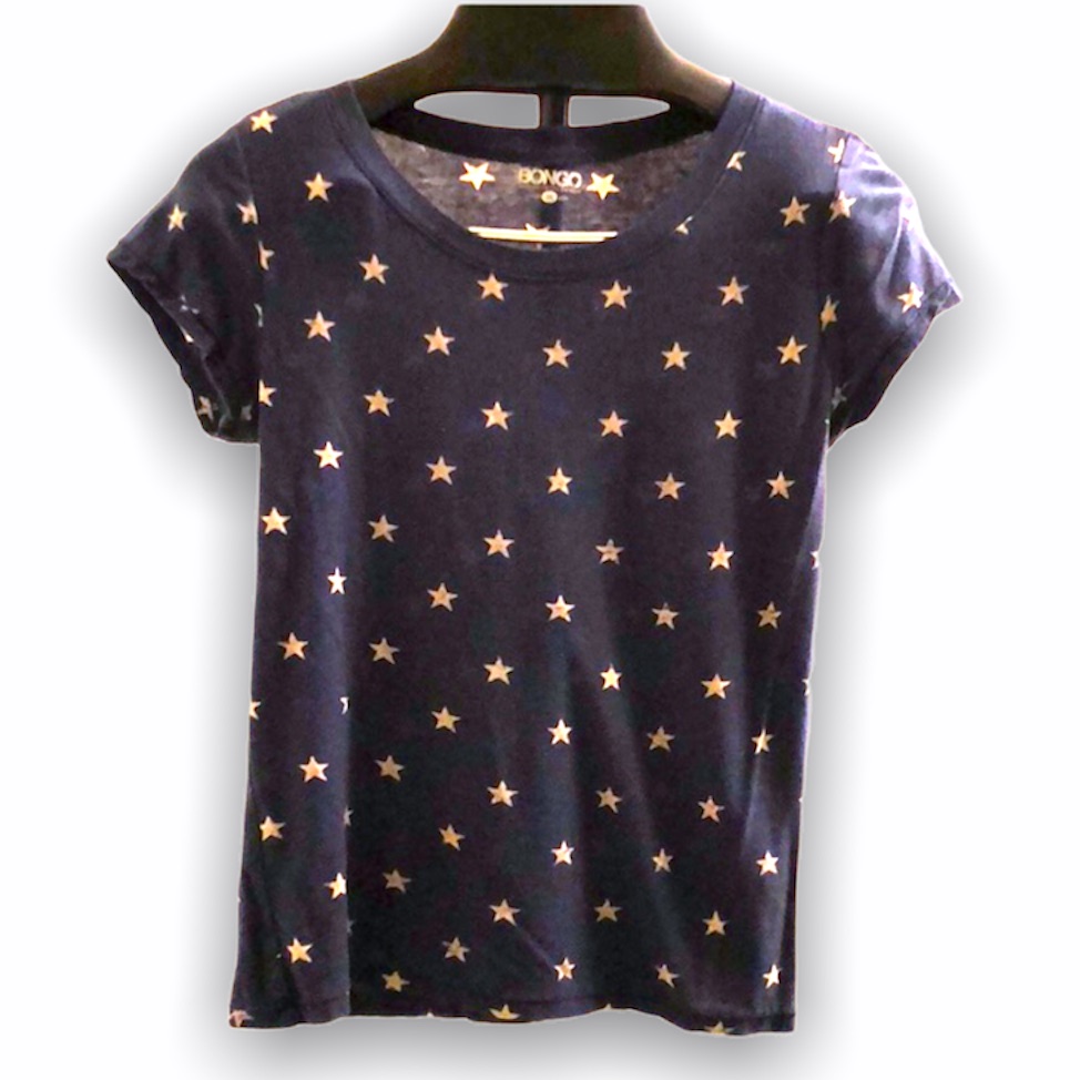 Bongo Navy Blue White Stars Short Sleeve Tshirt